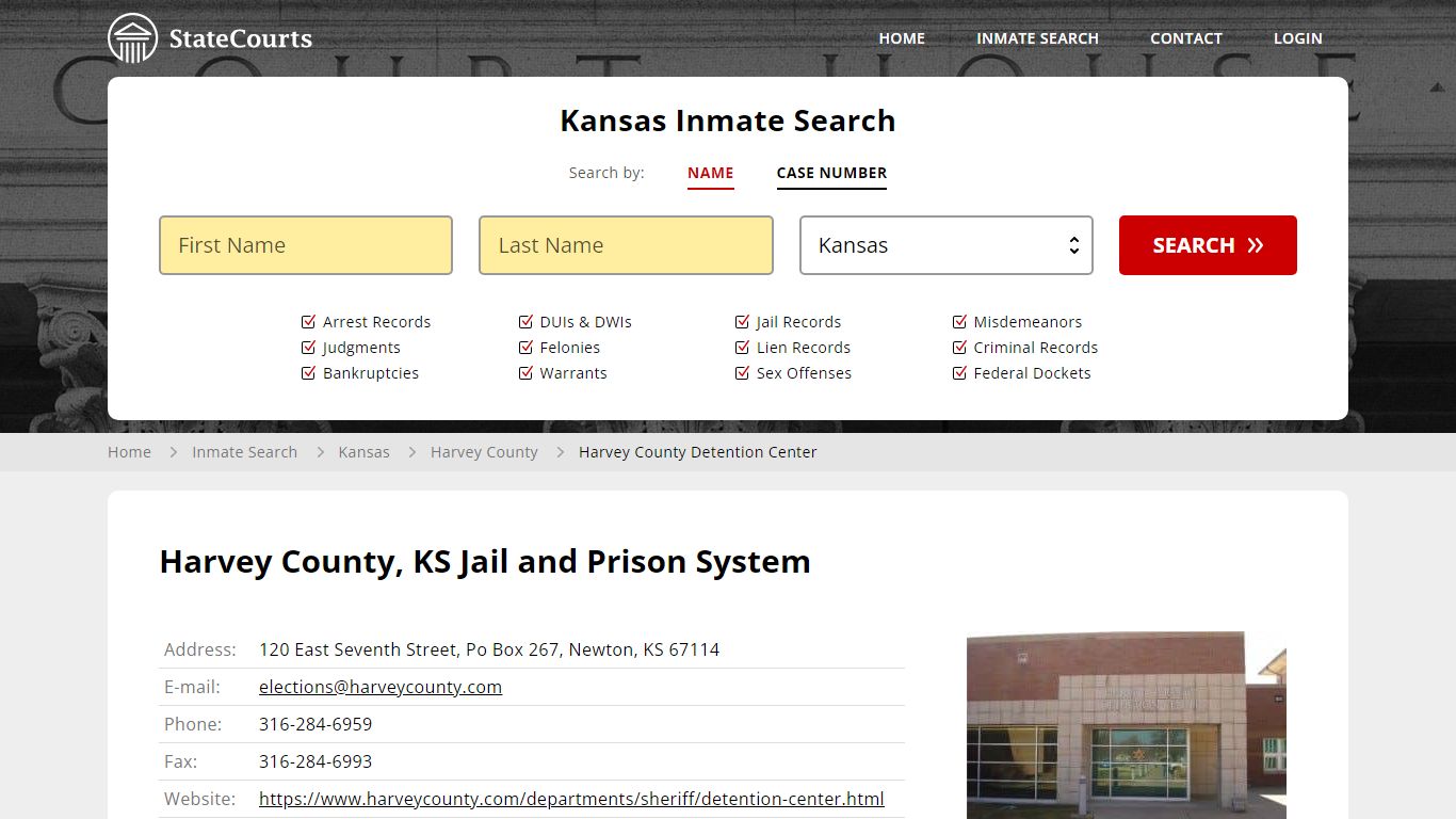 Harvey County, KS Jail and Prison System - State Courts